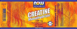 Label for Creatine Monohydrate 1500 mg