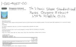 Label for Oregano Extract