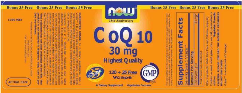 Label for CoQ10 30 mg