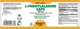 Label for L-Phenylalanine Caps 500 mg