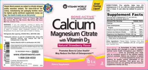 Label for Calcium Magnesium Citrate With Vitamin D3 Natural Strawberry Flavor