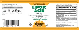Label for Lipoic Acid 200 mg