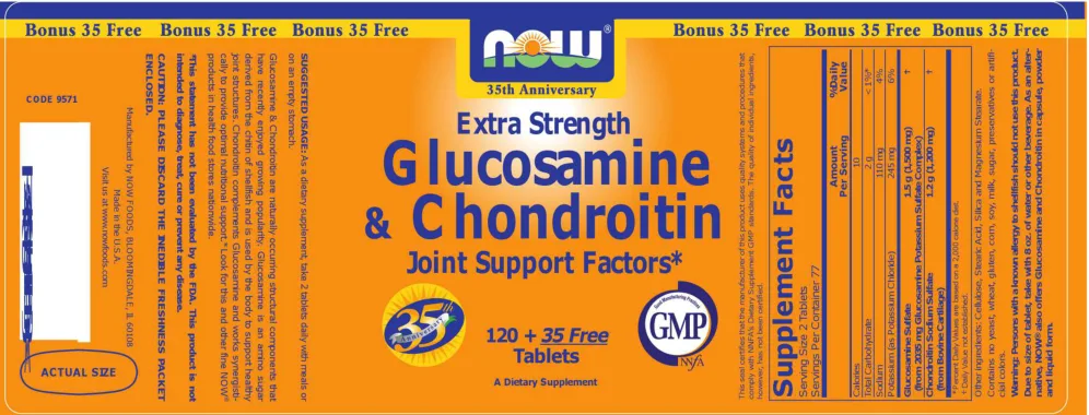 Label for Extra Strength Glucosamine & Chondroitin
