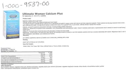 Label for Ultimate Woman Calcium Plus Magnesium, Vitamin D & K2
