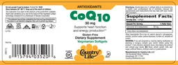 Label for CoQ10 30 mg