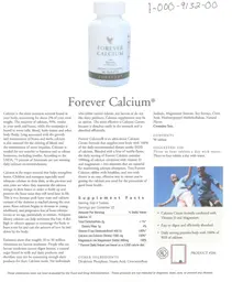 Label for Forever Calcium With Magnesium And Vitamin D