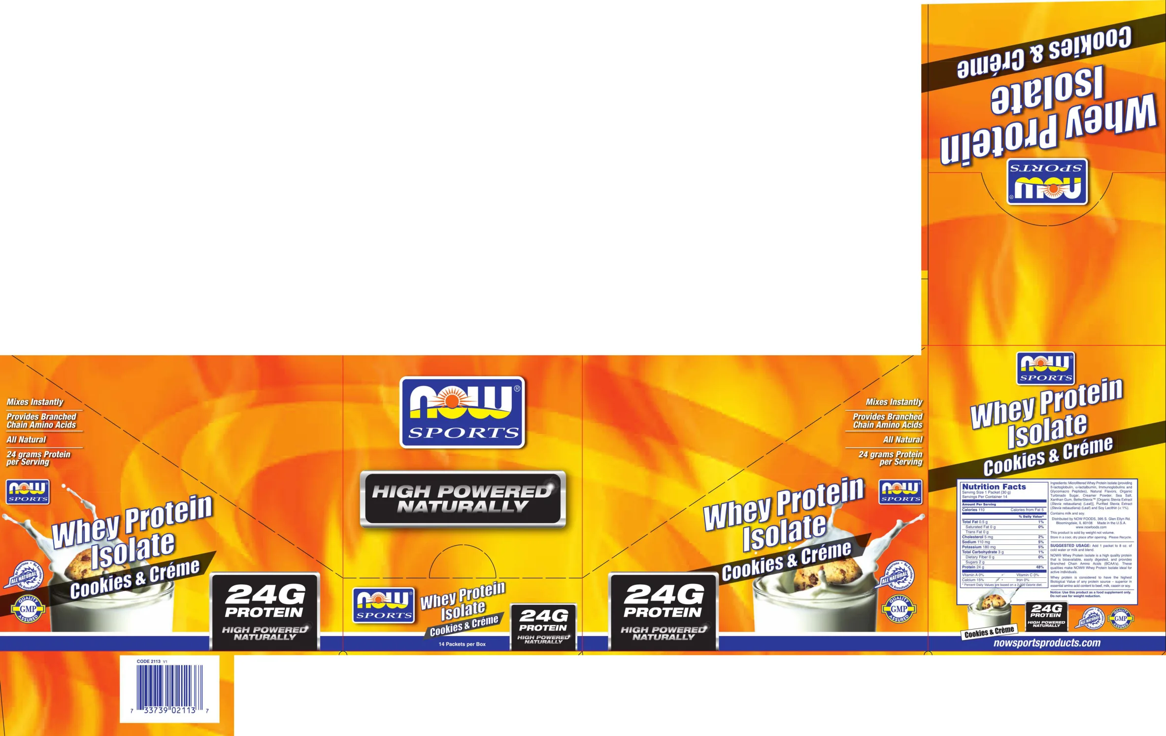 Label for Whey Protein Isolate Cookies & Creme