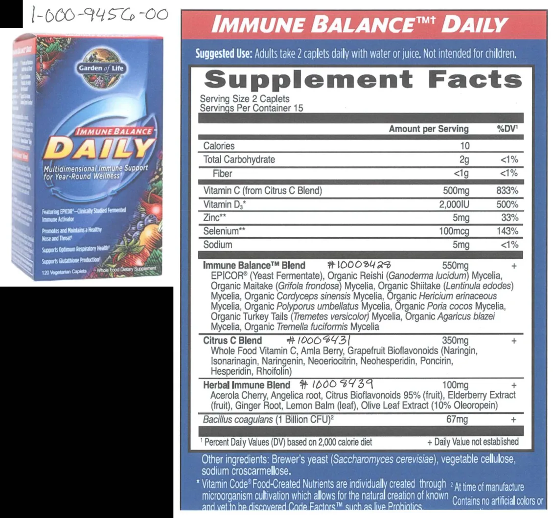 Label for Immune Balance Daily
