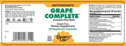 Label for Grape Complete Includes Pine Bark