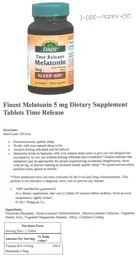 Label for Time Release Melatonin 5 mg