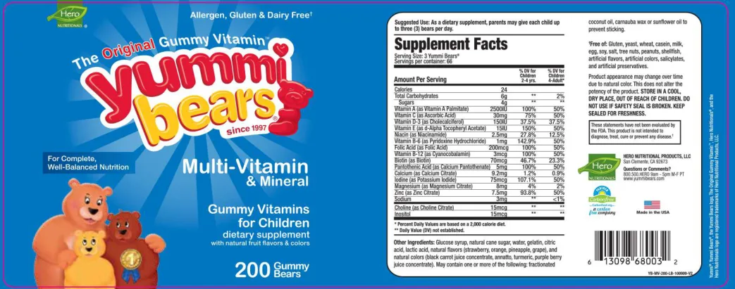 Label for Multi-Vitamin & Mineral