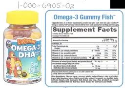 Label for Omega-3 DHA Gummy Fish