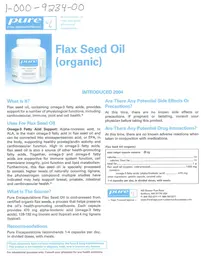 Flax Seed Oil (Organic)