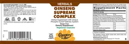 Label for Ginseng Supreme Complex