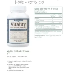 Label for Vitality Coldwater Omega-3