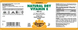Natural Dry Vitamin E 400 IU