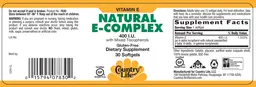 Label for Natural E-Complex 400 IU With Mixed Tocopherols