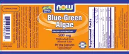 Label for Blue-Green Algae 500 mg
