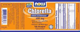Label for Chlorella 400 mg