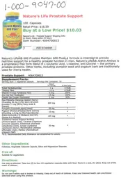 Label for Prostate Maintain 600 Plus