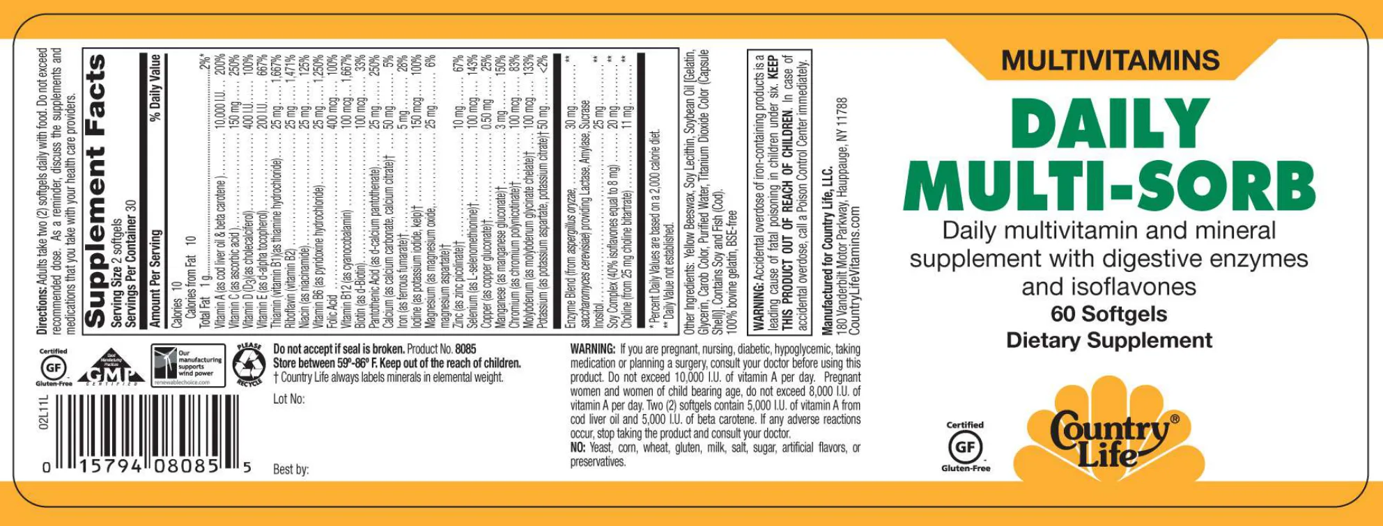 Label for Daily Multi-Sorb