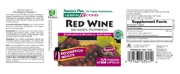 Label for Herbal Actives Red Wine 500 MG/20% Polyphenols