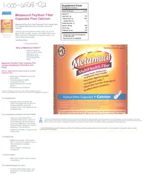 Label for MultiHealth Fiber Psyllium Fiber Capsules + Calcium
