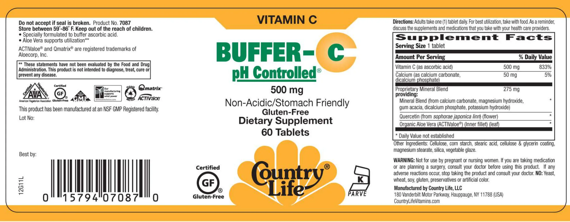 Label for Buffer-C pH Controlled 500 mg