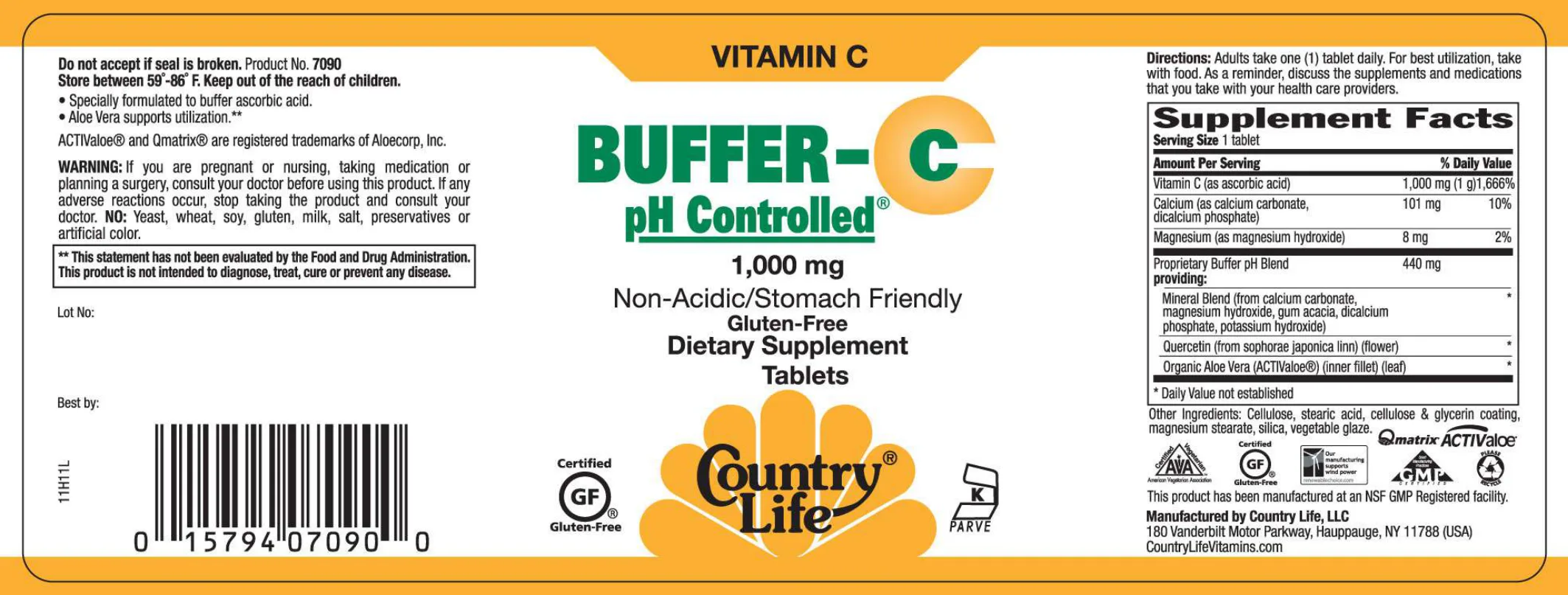 Label for Buffer-C pH Controlled 1000 mg