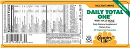 Label for Daily Total One With Maxi-Sorb Delivery System With Iron!