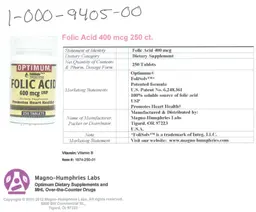 Label for Folic Acid 400 mcg USP