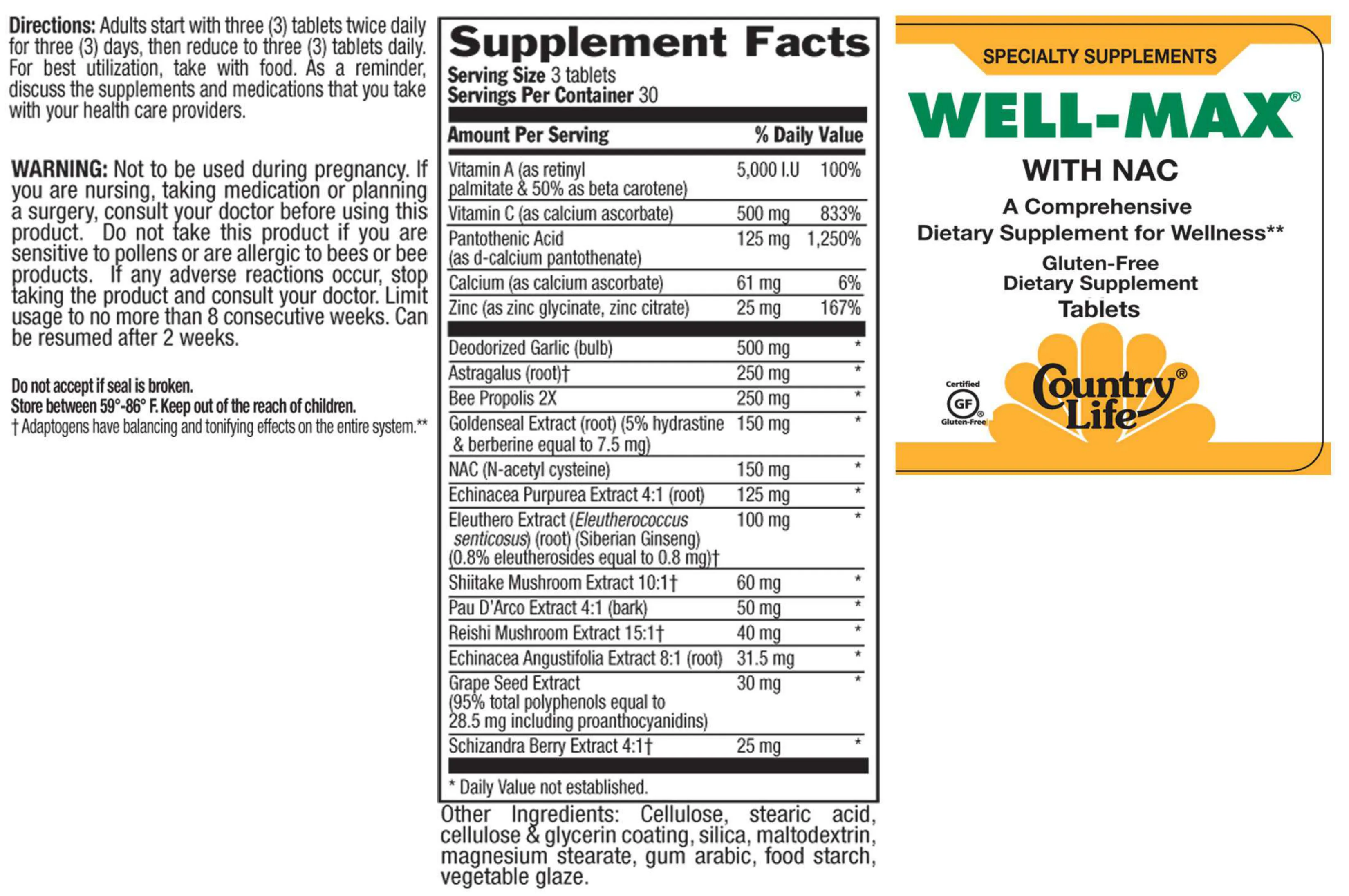 Label for Well-Max With NAC