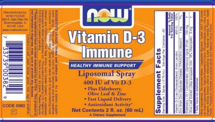 Label for Vitamin D-3 Immune Liposomal Spray