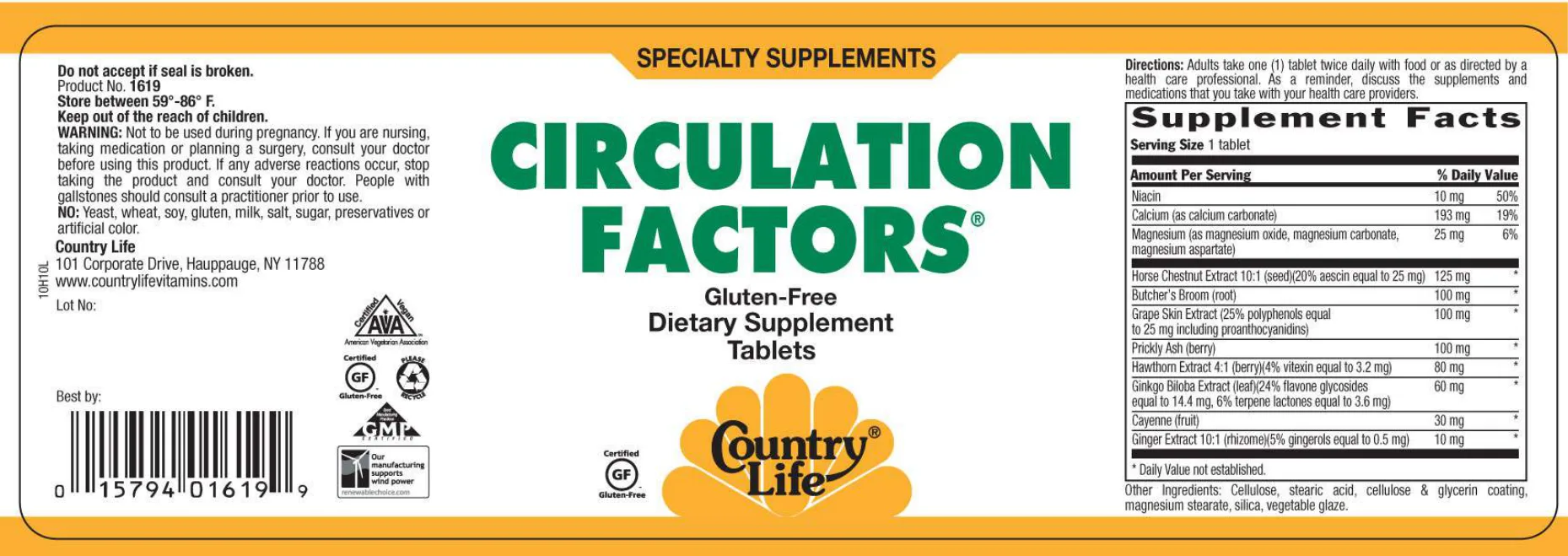 Label for Circulation Factors