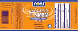 Label for Celadrin & MSM 500 mg