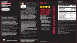 Label for Ultra Saw Palmetto Formula