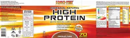 Label for Essential Natural High Protein Chocolate Fudge