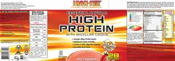 Label for Essential Natural High Protein Wild Strawberry