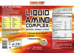 Label for Liquid Amino Complex Natural Orange Flavor