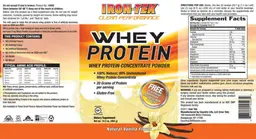 Label for Whey Protein Natural Vanilla Flavor
