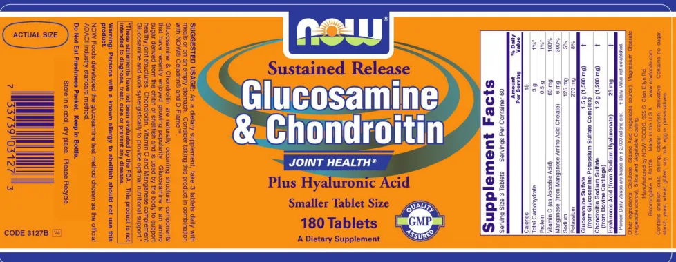 Label for Sustained Release Glucosamine & Chondroitin