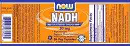 Label for NADH 20 mg