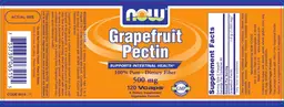 Label for Grapefruit Pectin 500 mg