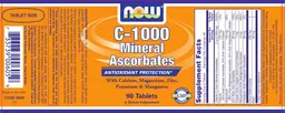 Label for C-1000 Mineral Ascorbates