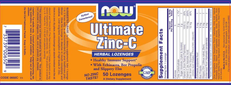 Label for Ultimate Zinc-C