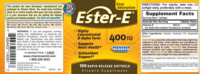 Label for Ester-E 400 IU