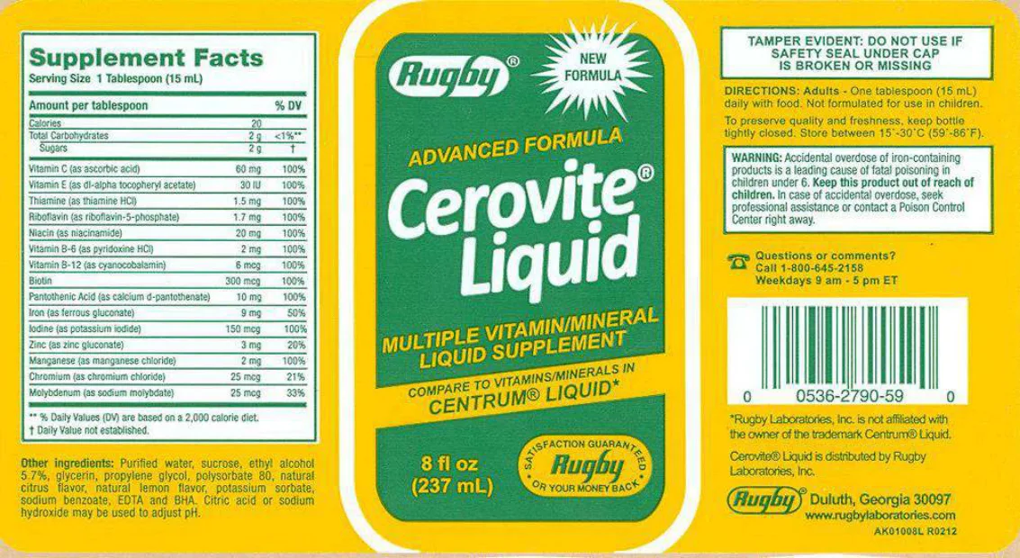 Label for Cerovite Liquid