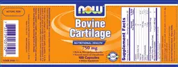 Label for Bovine Cartilage 750 mg