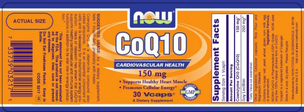 Label for CoQ10 150 mg