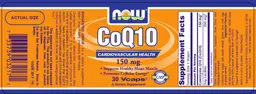 Label for CoQ10 150 mg